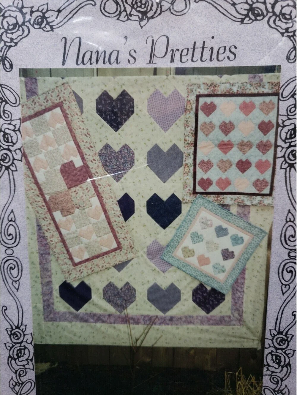 Heart Quilt Pattern HERE'S MY HEART Runner Wall Hanging Twin Nana's Pretties